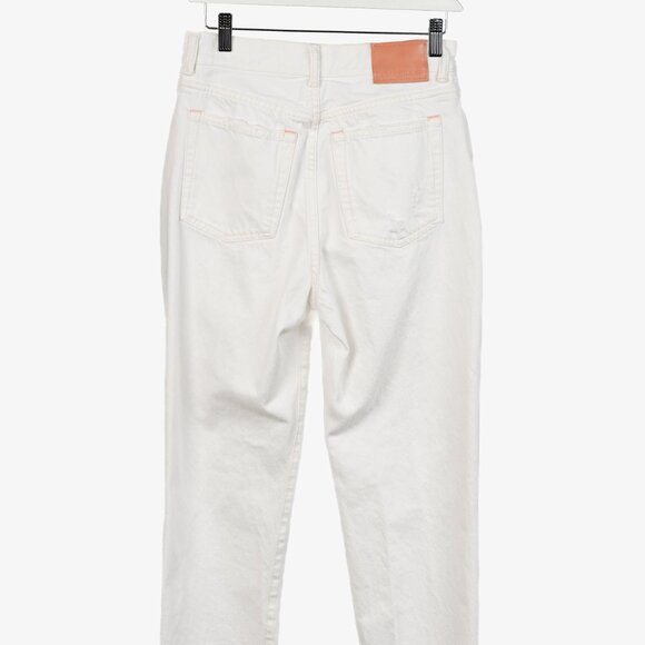 Acne Studios Mece Beaten White Distressed High-Waisted Jeans - Picture 3 of 12